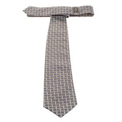 Brioni Multicolor Lattice Foil Print Traditional Silk Tie