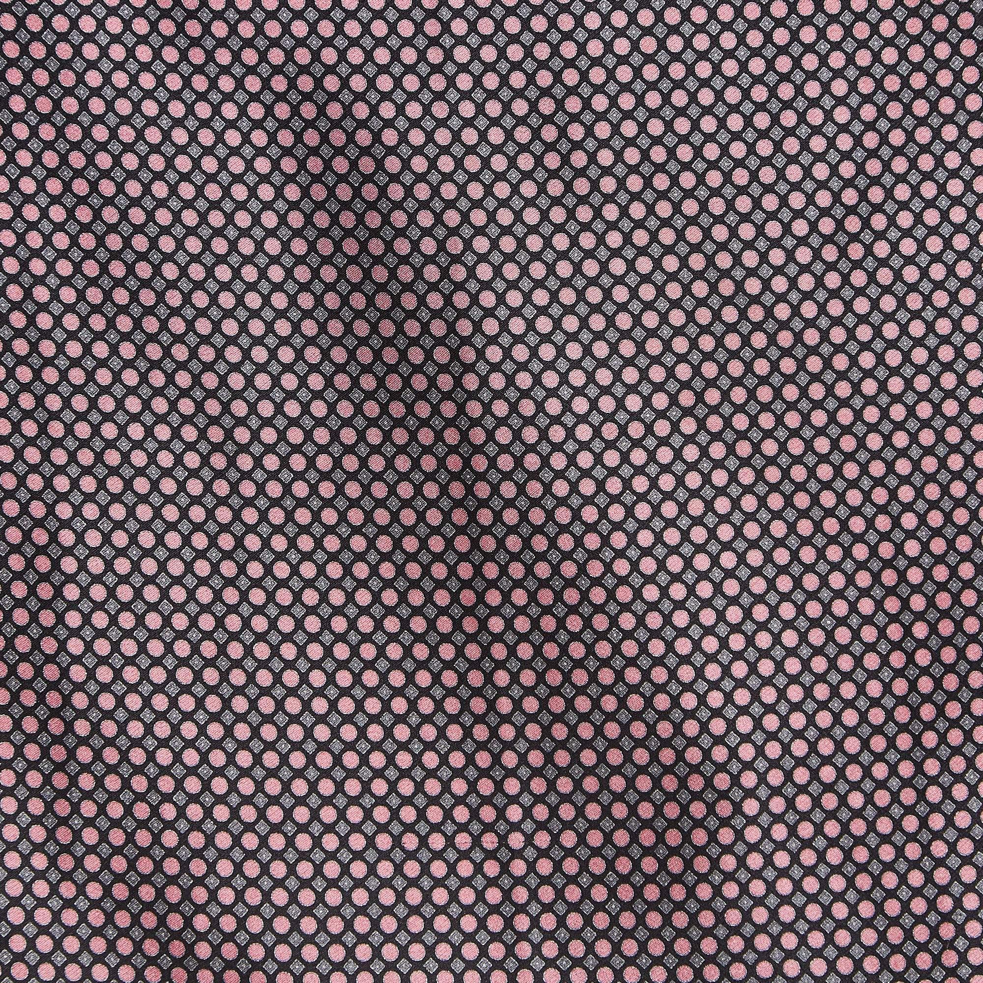 Brioni Multicolor Printed Satin Silk Pocket Square and Tie In Excellent Condition In Dubai, Al Qouz 2