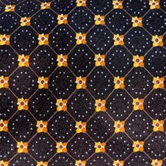 BRIONI Corbata de Seda Floral Abstracta Amarillo Marino