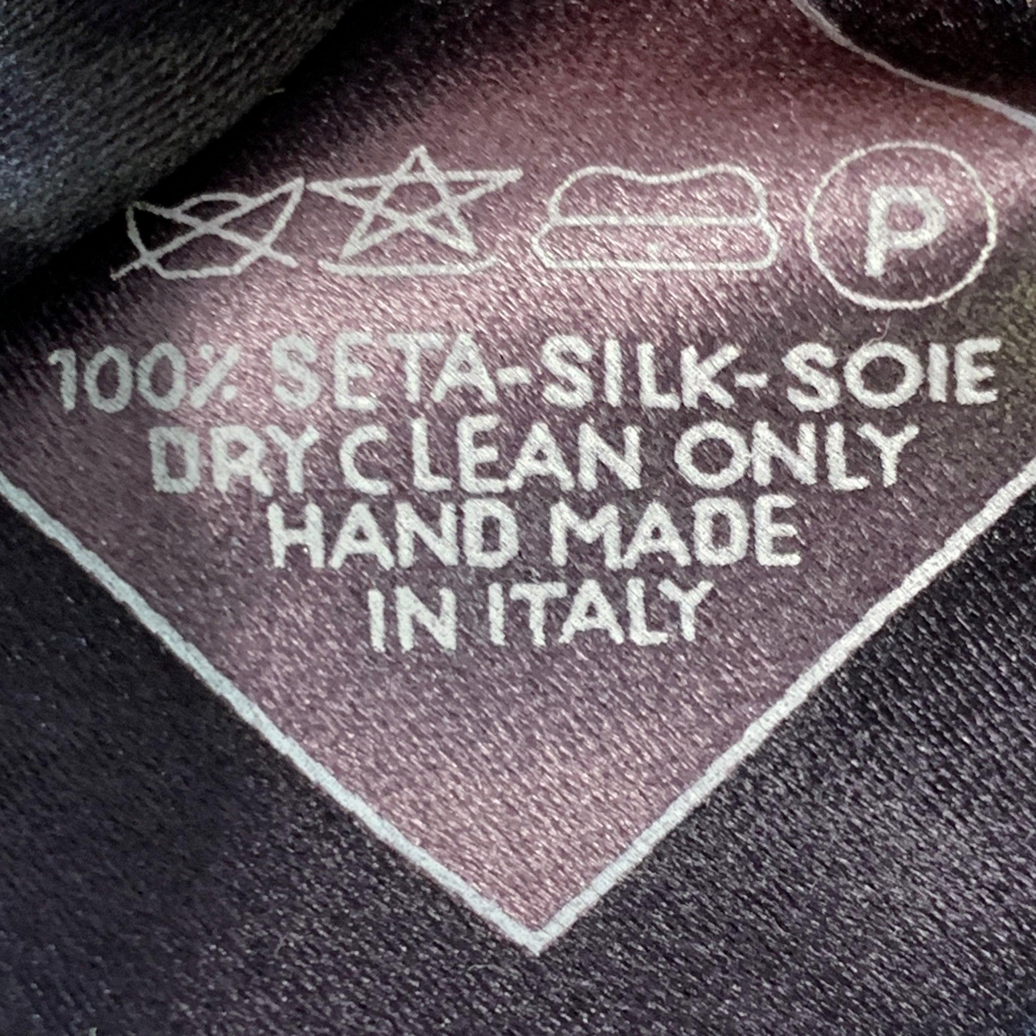 Uomo Brioni, cravatta in seta floreale astratta giallo marina in vendita