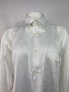 Brioni Neiman Marcus White Cotton Button Down Shirt