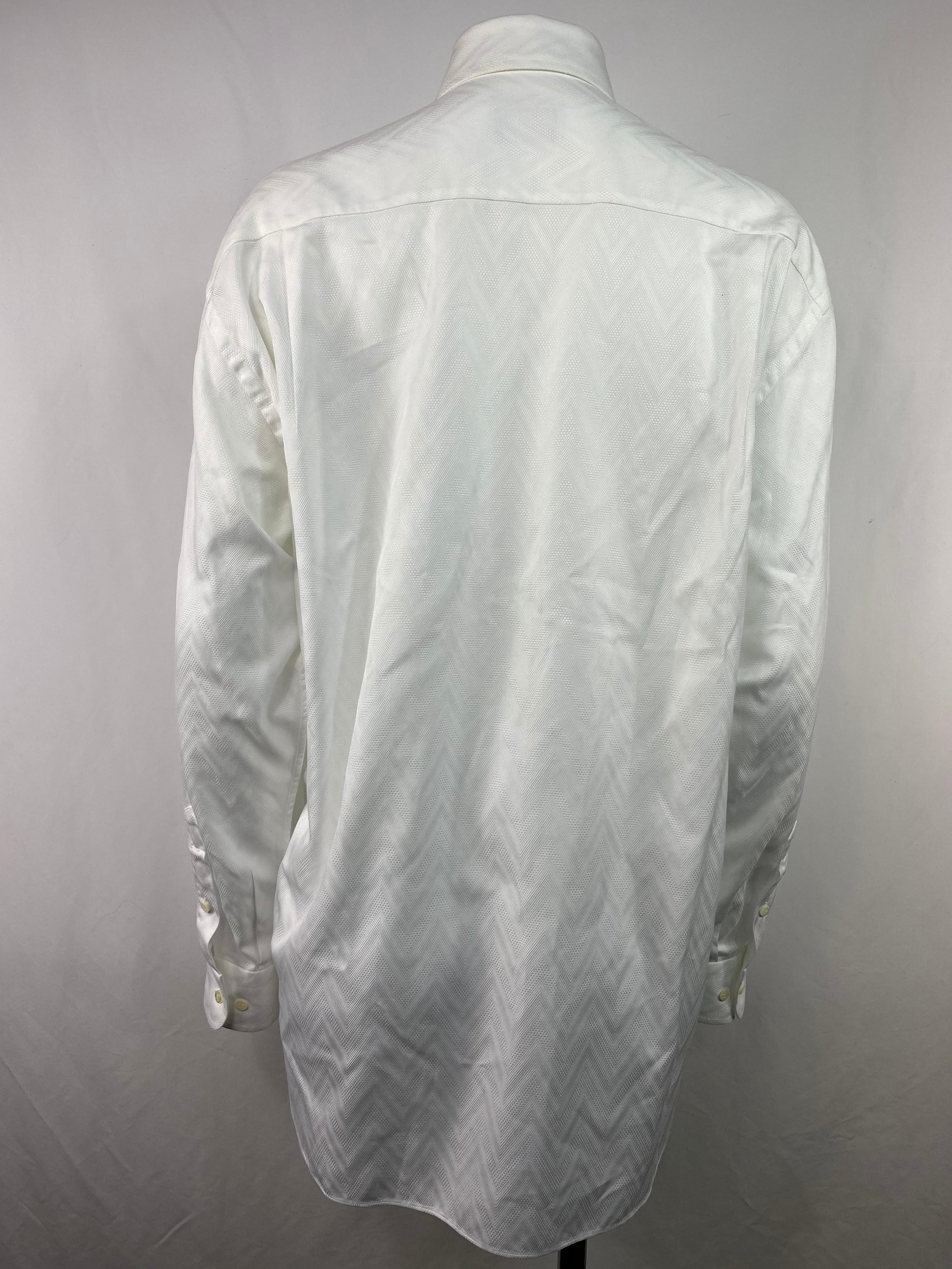 Gray Brioni Neiman Marcus White Cotton Button Down Shirt  For Sale