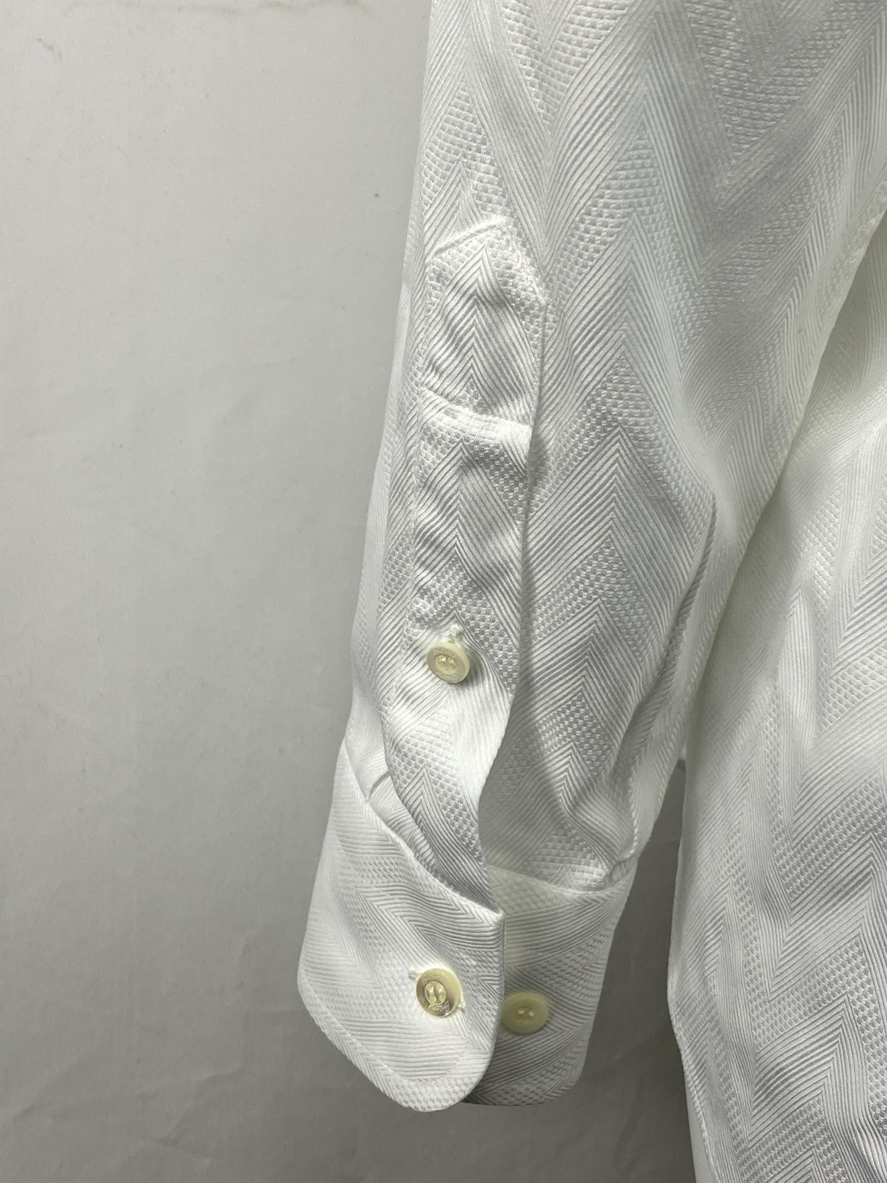 Women's or Men's Brioni Neiman Marcus White Cotton Button Down Shirt  For Sale