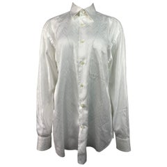 Chemise boutonnée en coton blanc Brioni Neiman Marcus 