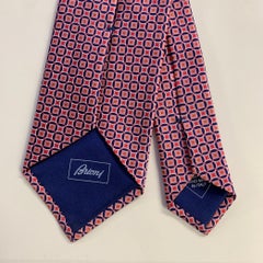 BRIONI Geometrische Seidenkrawatte in Rosa-Marine