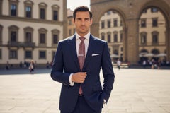 BRIONI Geometrische Seidenkrawatte in Rosa-Marine