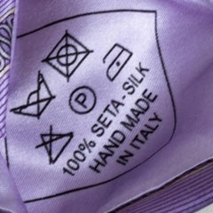 Brioni Purple Diagonal Stripe Print Silk Satin Tie