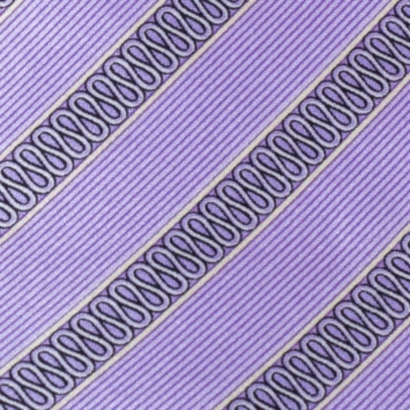 Men's Brioni Purple Diagonal Stripe Print Silk Satin Tie For Sale