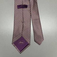 BRIONI Purple Tan Floral Silk Tie