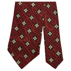 BRIONI Red Black Geometric Silk Tie