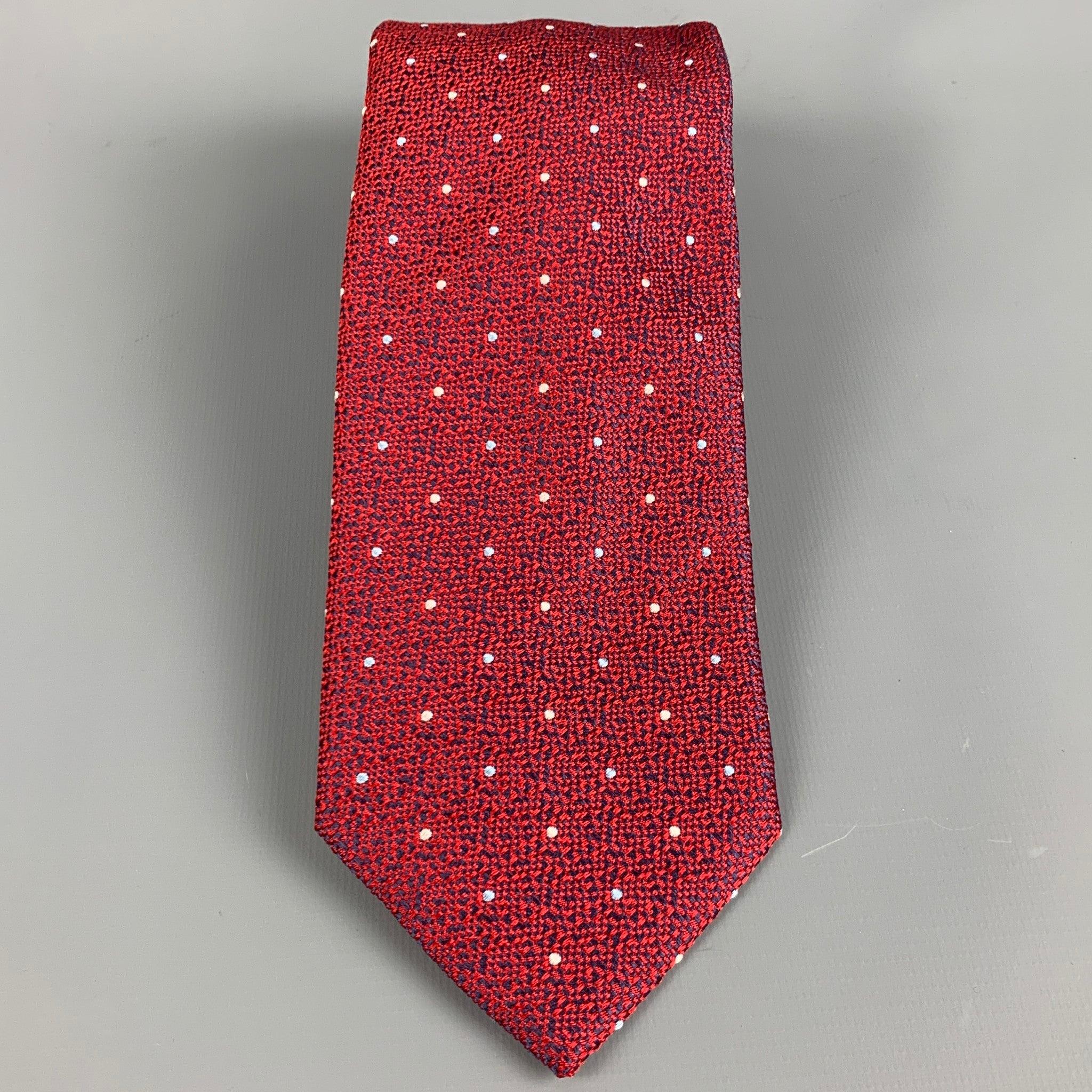 BRIONI
necktie in a red and navy silk fabric featuring white dots pattern. Handmade in Italy.Excellent Pre-Owned Condition. 

Measurements: 
  Width: 3 inches Length: 60 inches 
  
  
 
Reference: 127308
Category: Tie
More Details
    
Brand: 