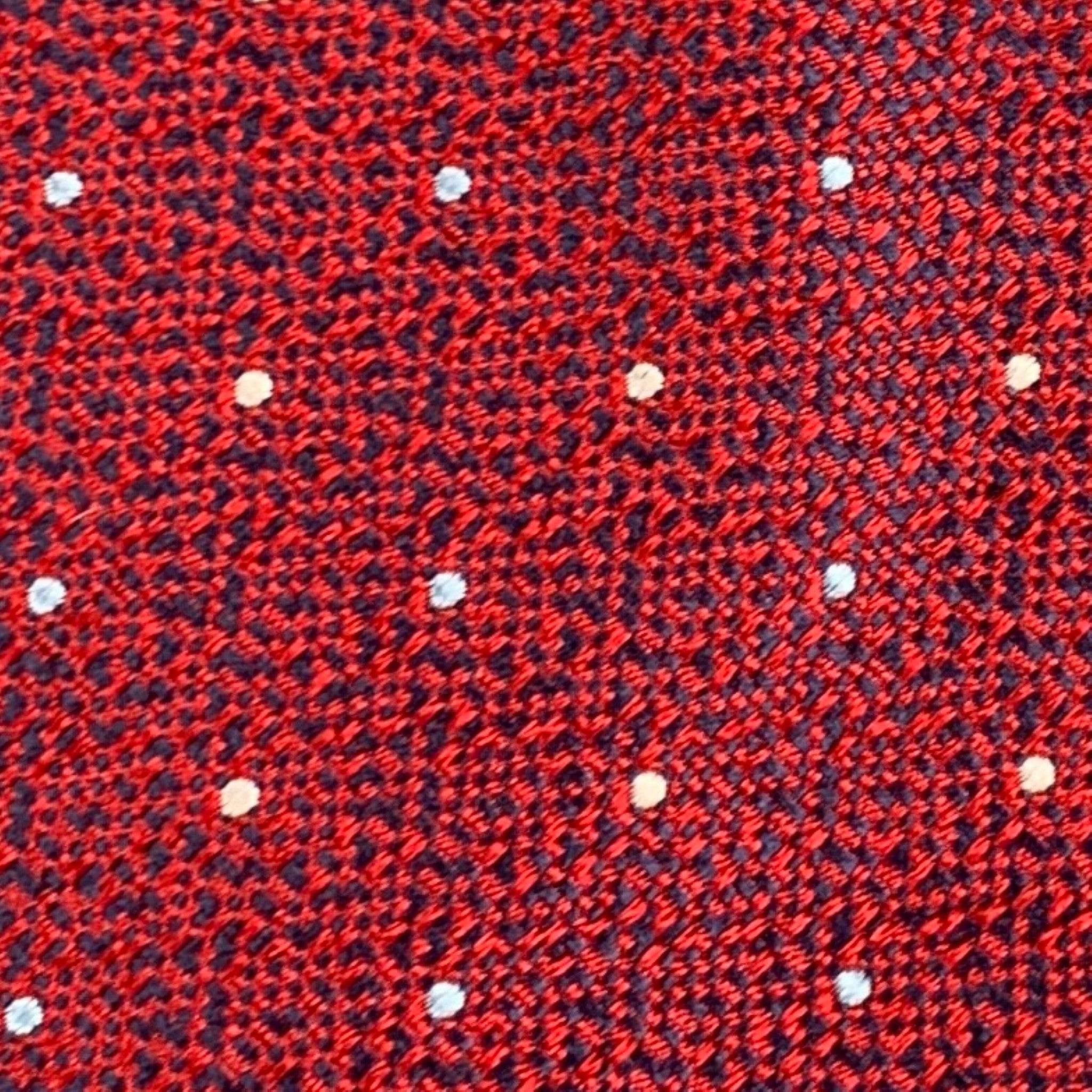 BRIONI Red Navy White Dots Silk Tie In Excellent Condition For Sale In San Francisco, CA