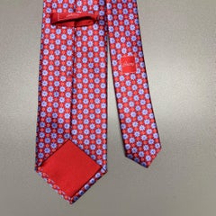 Brioni, cravatta in seta floreale rossa e viola