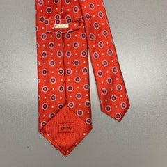 BRIONI Red White Floral Silk Tie