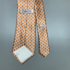 BRIONI Rust Cream Floral Silk Tie