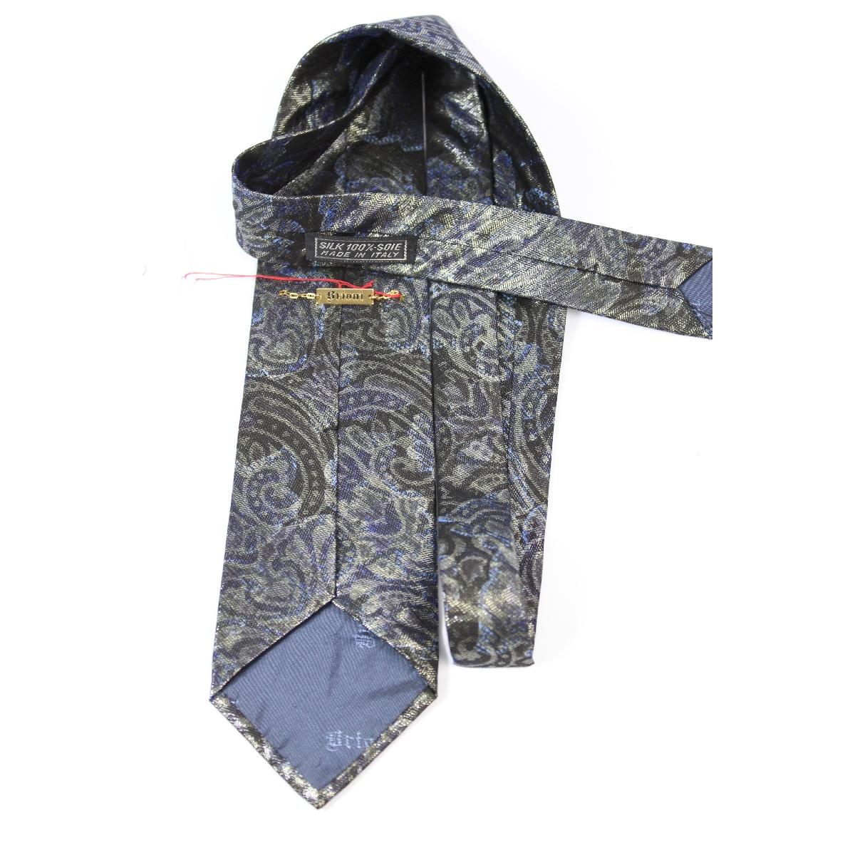 Gray Brioni Silk Floral Vintage Iridescent Silk Tie
