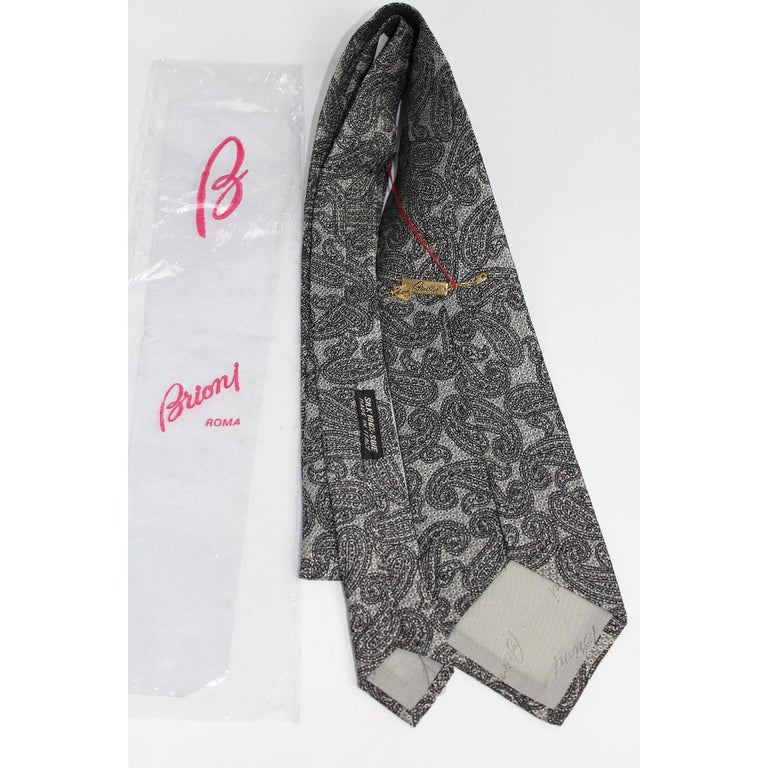 Brioni Silk Gray Paisley Tie For Sale at 1stDibs | grey paisley tie,  paisley and gray, terracotta paisley tie