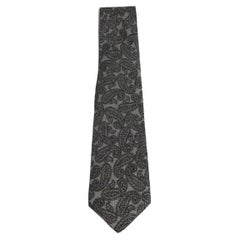 Brioni Silk Gray Paisley Tie