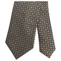 BRIONI Silver Grey Geometric Silk Tie