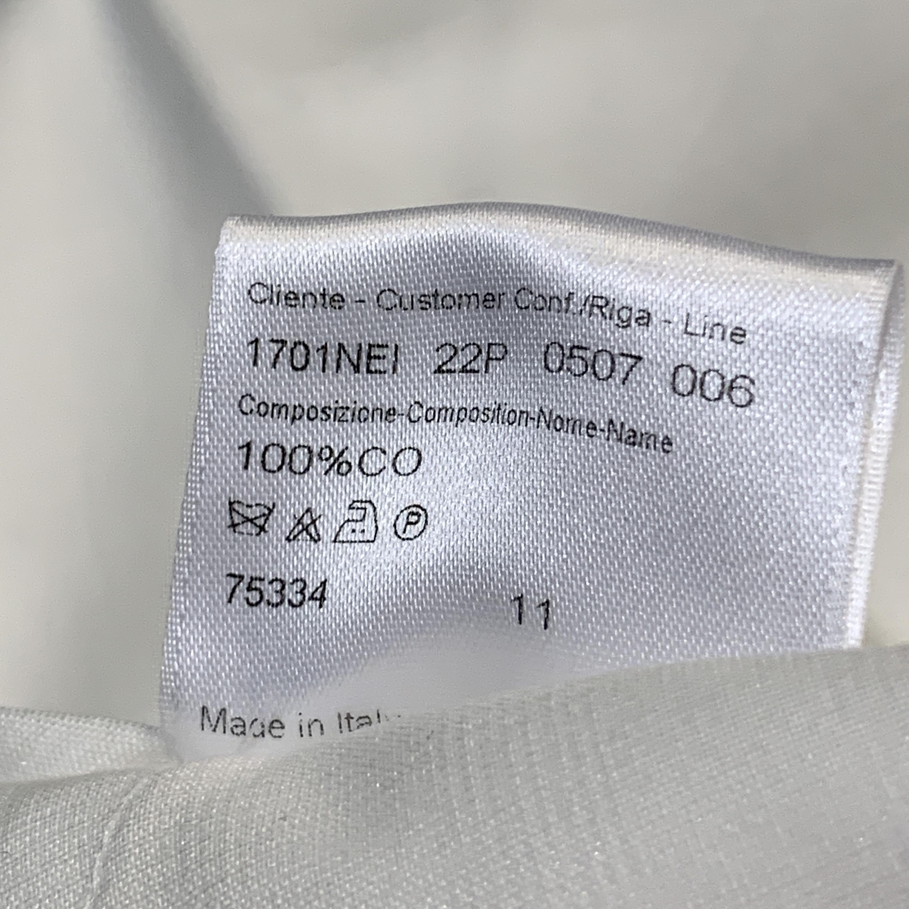 BRIONI Size 34 White Cotton Front Tab Zip Fly Cuffed Dress Pants In Excellent Condition In San Francisco, CA