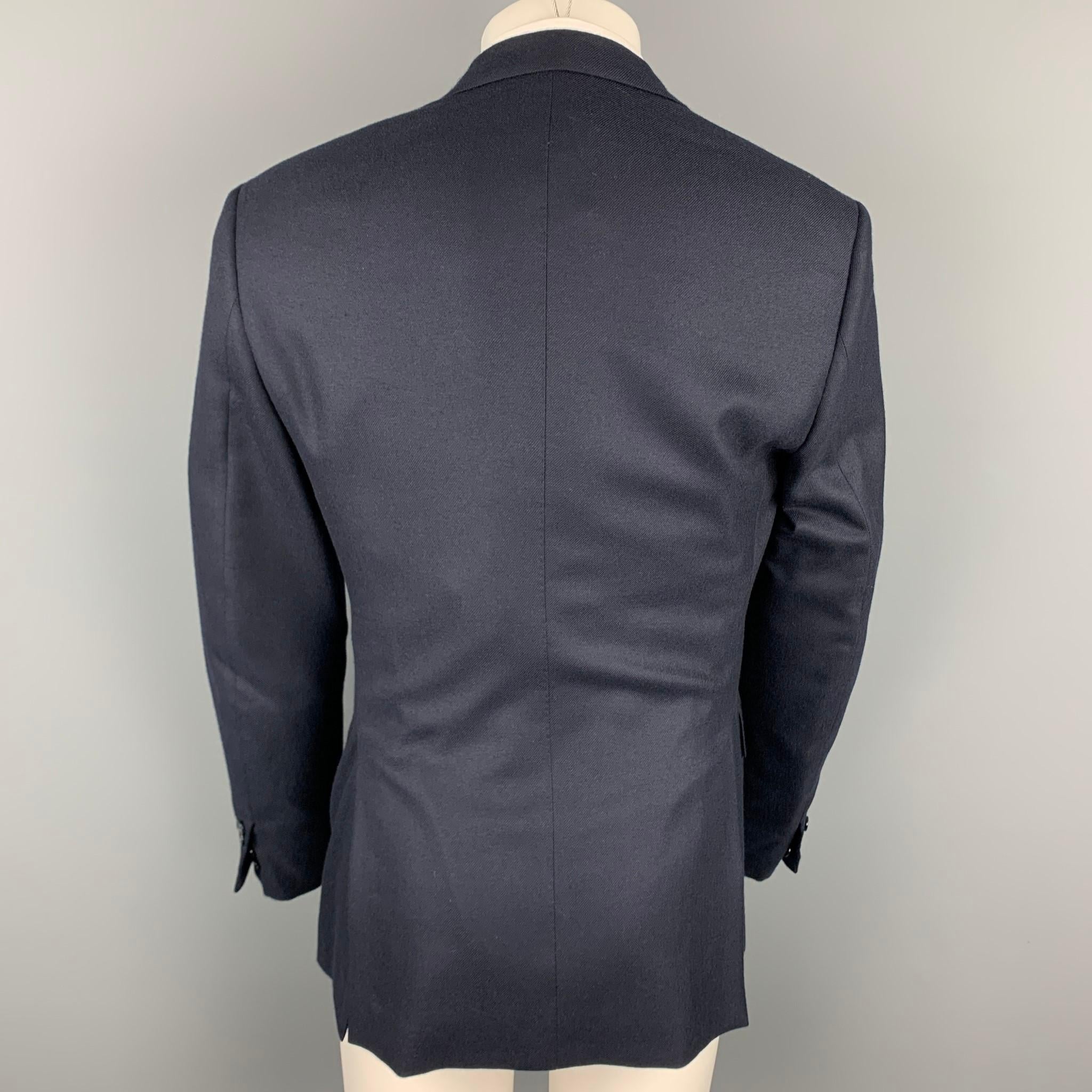 Black BRIONI Size 38 Navy Cashmere Notch Lapel Custom Sport Coat