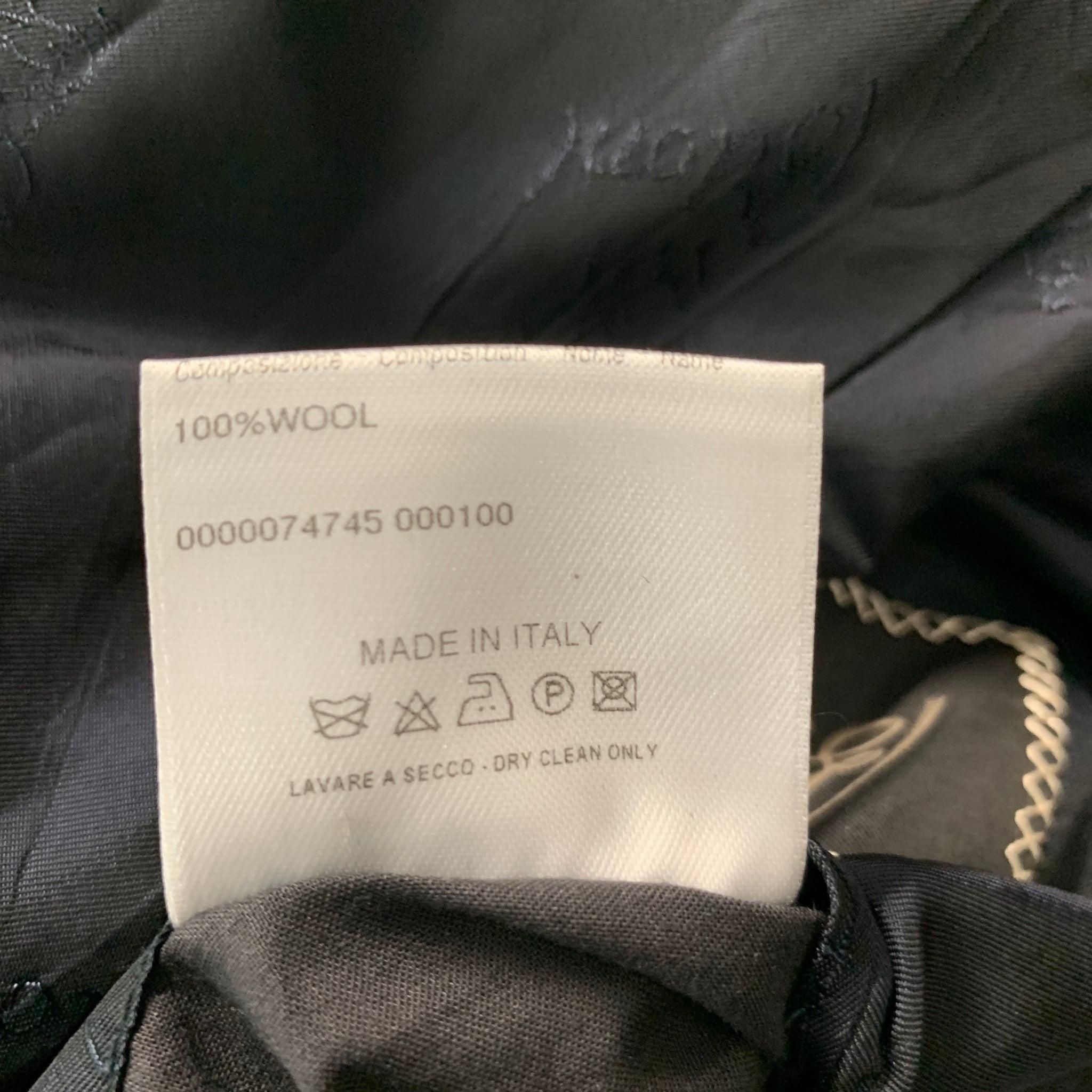 BRIONI Size 40 Regular Navy Black Solid Wool Peak Lapel Sport Coat For Sale 2