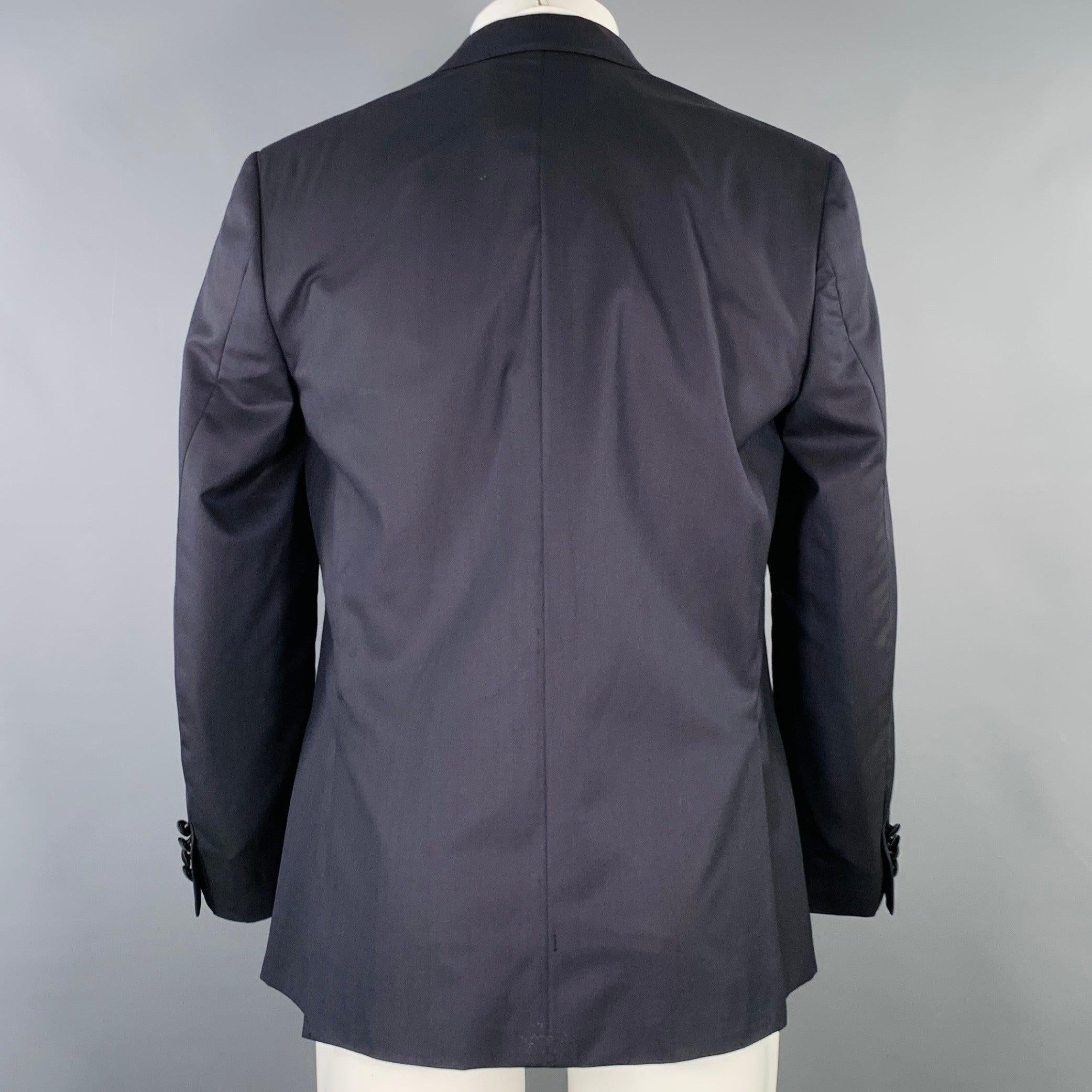 BRIONI, manteau de sport en laine bicolore bleu marine et noir, taille 40 Excellent état - En vente à San Francisco, CA