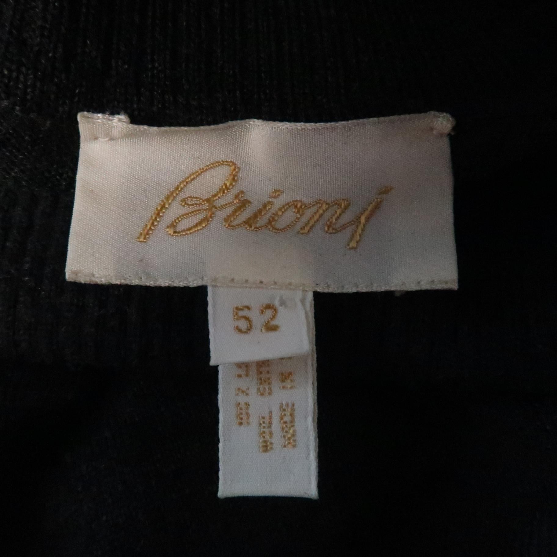Men's BRIONI Size 42 Black Solid Wool Turtleneck Pullover
