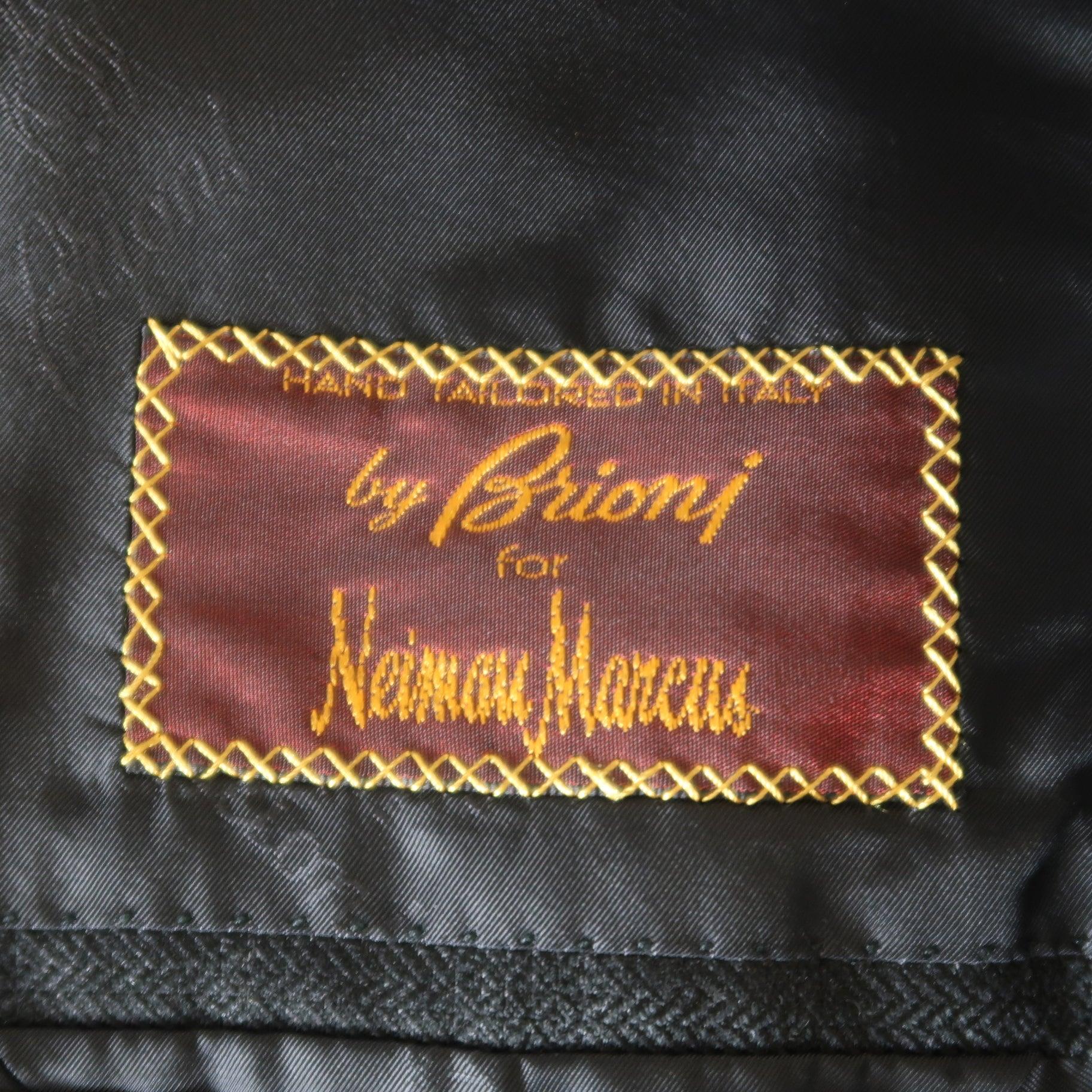BRIONI Size 42 Black Wool Blend Windowpane Sport Coat For Sale 3