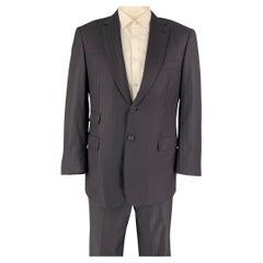 BRIONI Size 42 Navy Stripe Wool Notch Lapel Suit