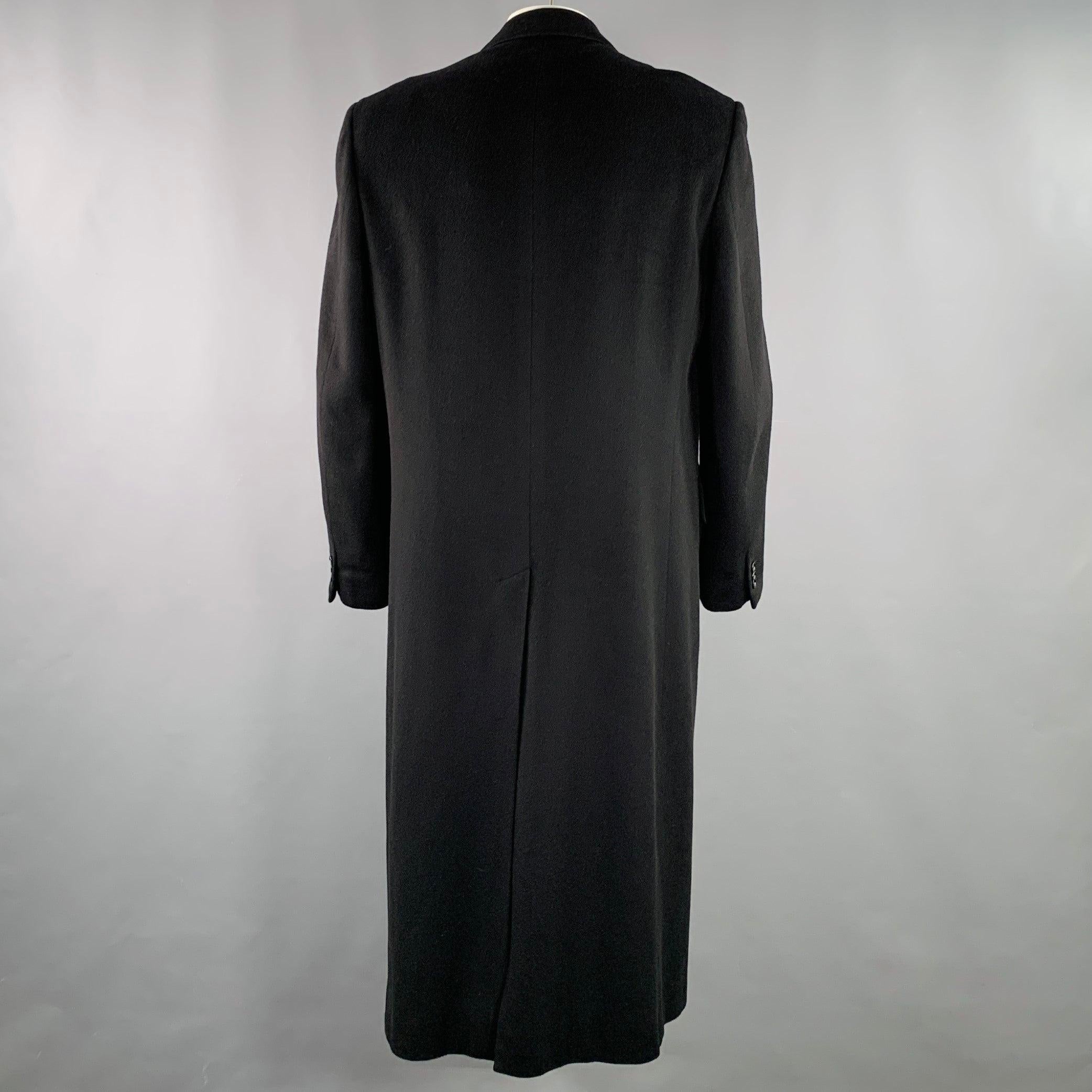 BRIONI Size 44 Black Cashmere Single Breasted Coat In Excellent Condition For Sale In San Francisco, CA