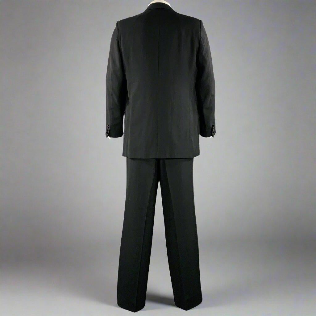 Men's BRIONI Size 46 Black Wool Double Breasted Tuxedo