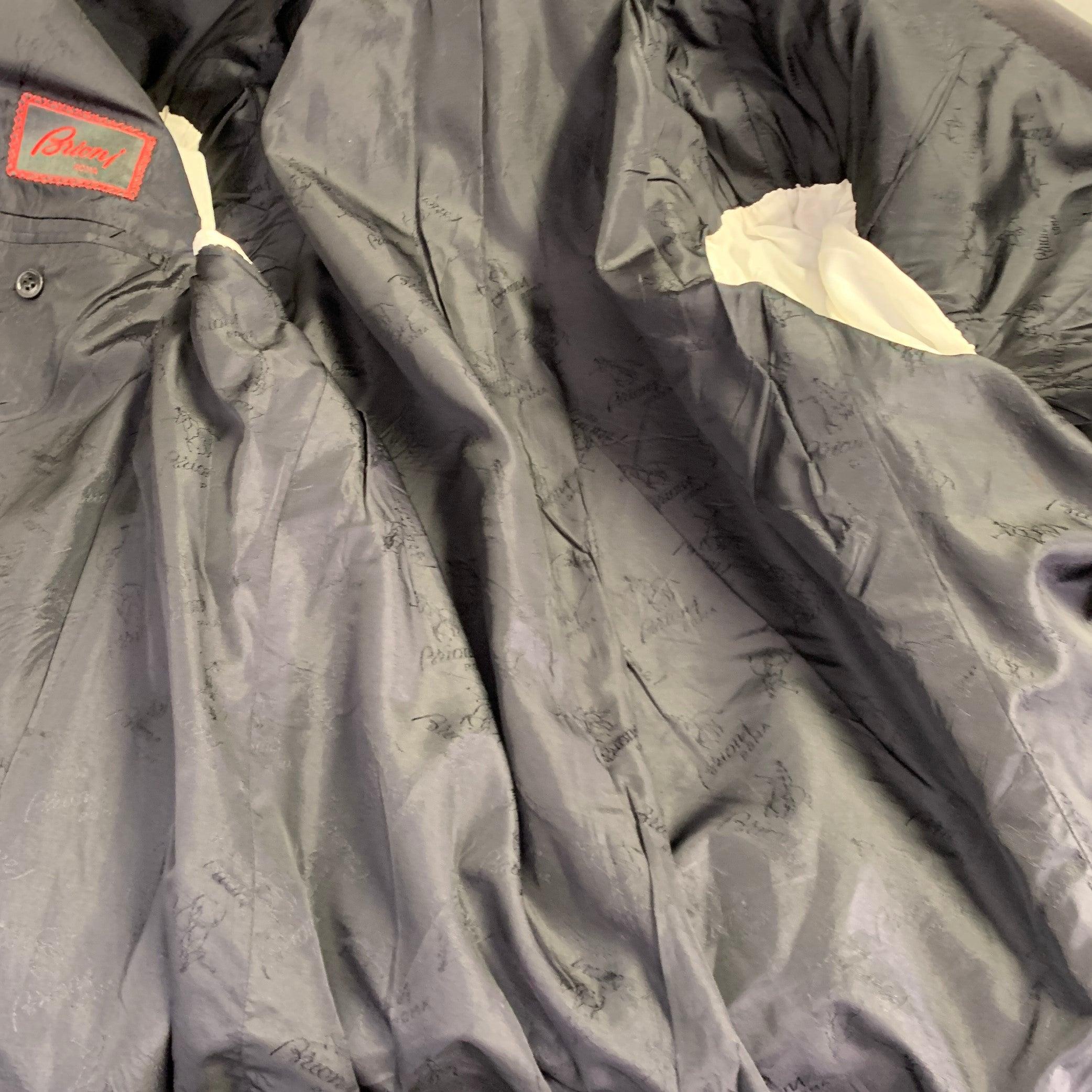 BRIONI Size 46 Black Wool Double Breasted Tuxedo 4
