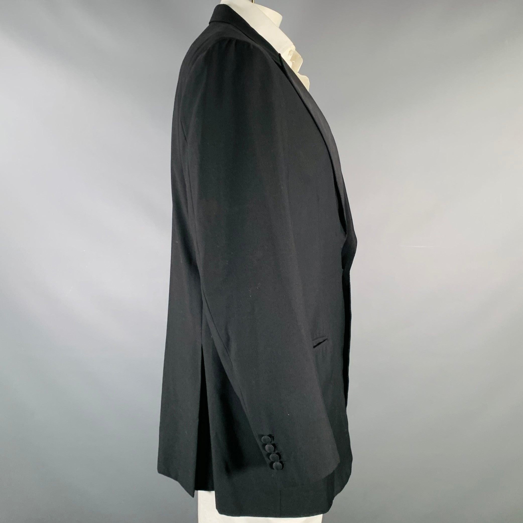 BRIONI Size 46 Black Wool Tuxedo Peak Lapel Sport Coat In Excellent Condition For Sale In San Francisco, CA