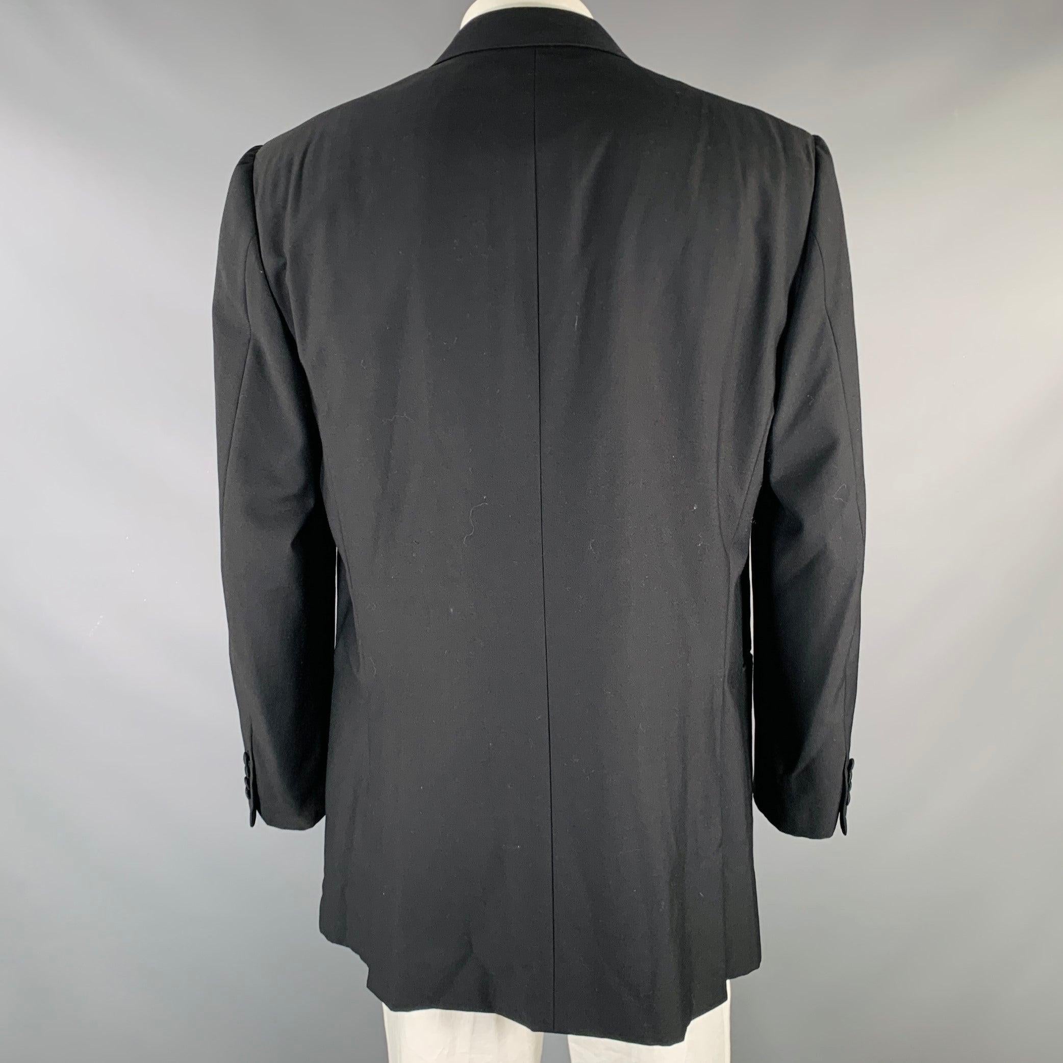 Men's BRIONI Size 46 Black Wool Tuxedo Peak Lapel Sport Coat For Sale