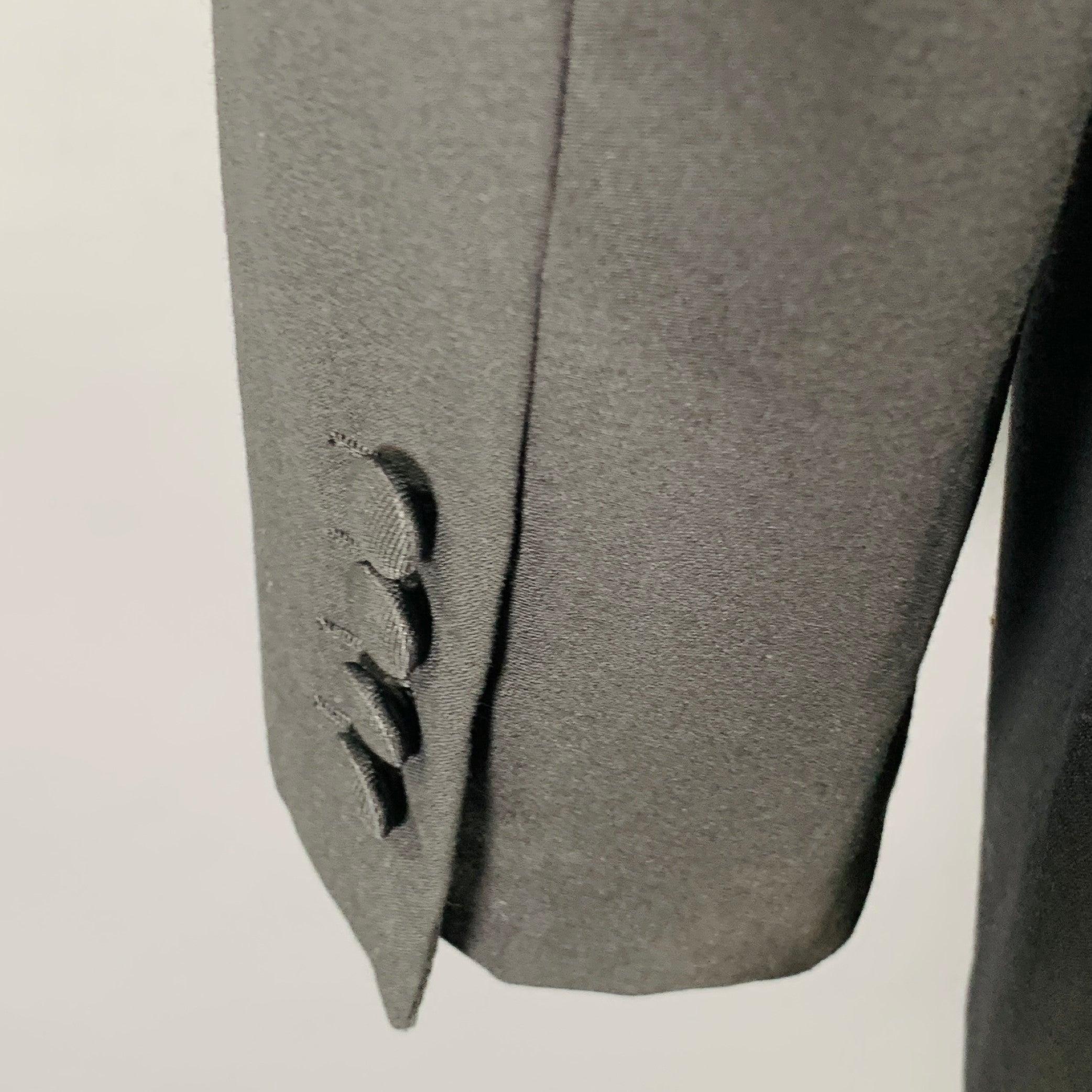 BRIONI Size 46 Black Wool Tuxedo Peak Lapel Sport Coat For Sale 1