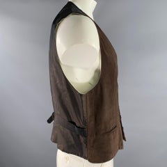 BRIONI Size 46 Brown Suede Vest