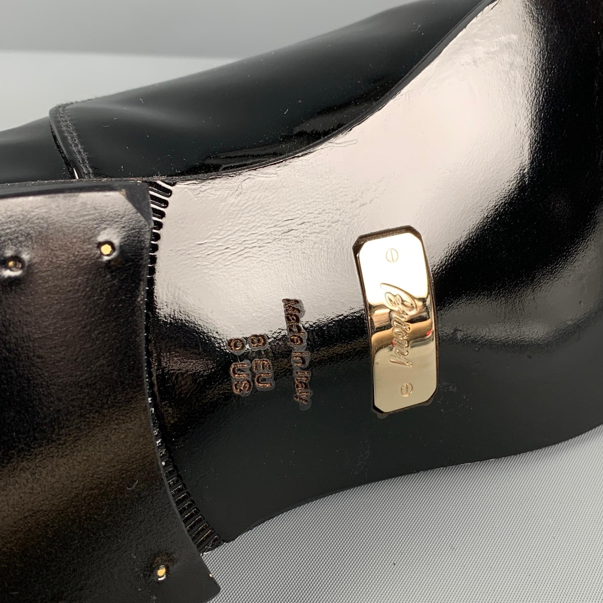 BRIONI Size 9 Black Patent Leather Lace Up Shoes 3