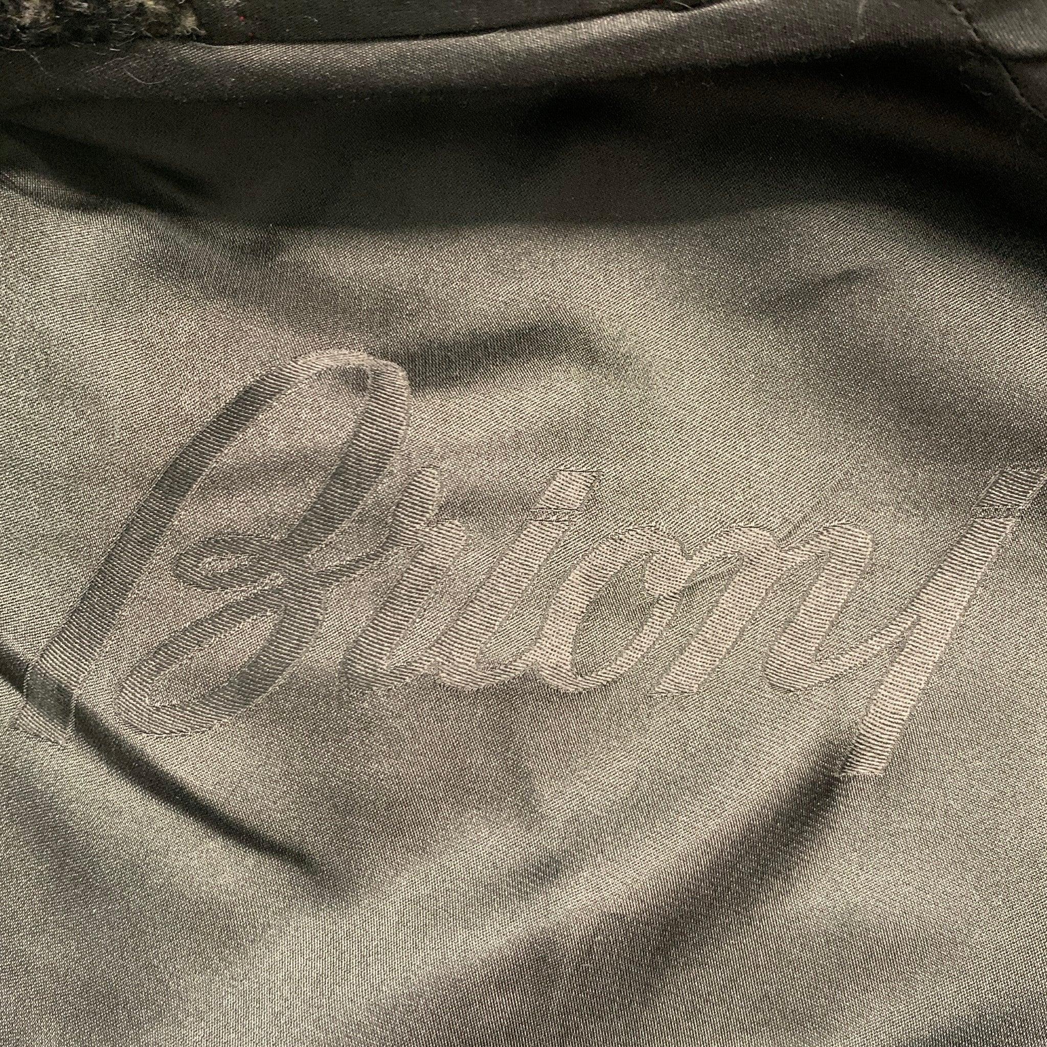 BRIONI Size L Black Grey Tweed Snaps Jacket For Sale 1