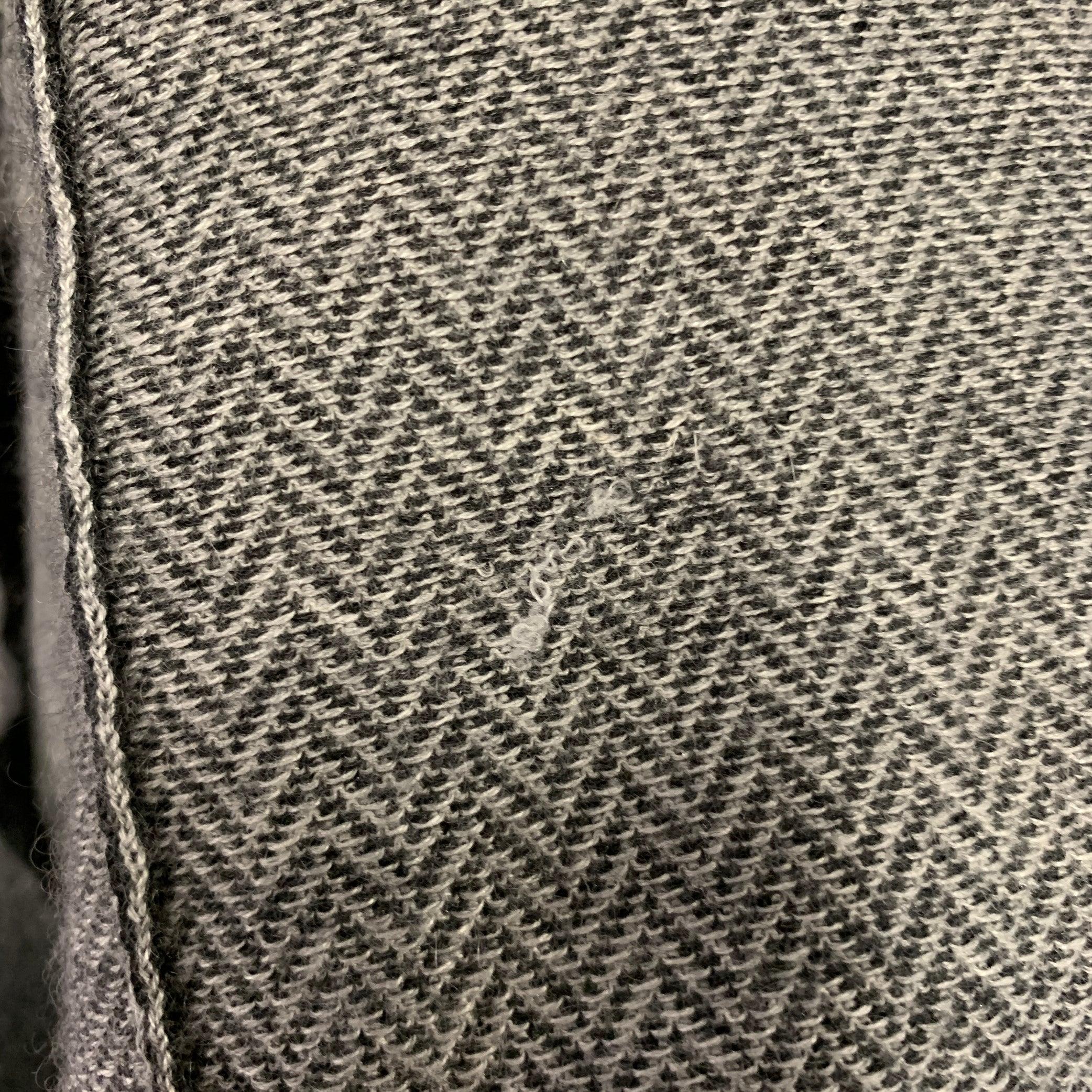 BRIONI Size L Grey Herringbone Cashmere Silk Polo Pullover For Sale 2
