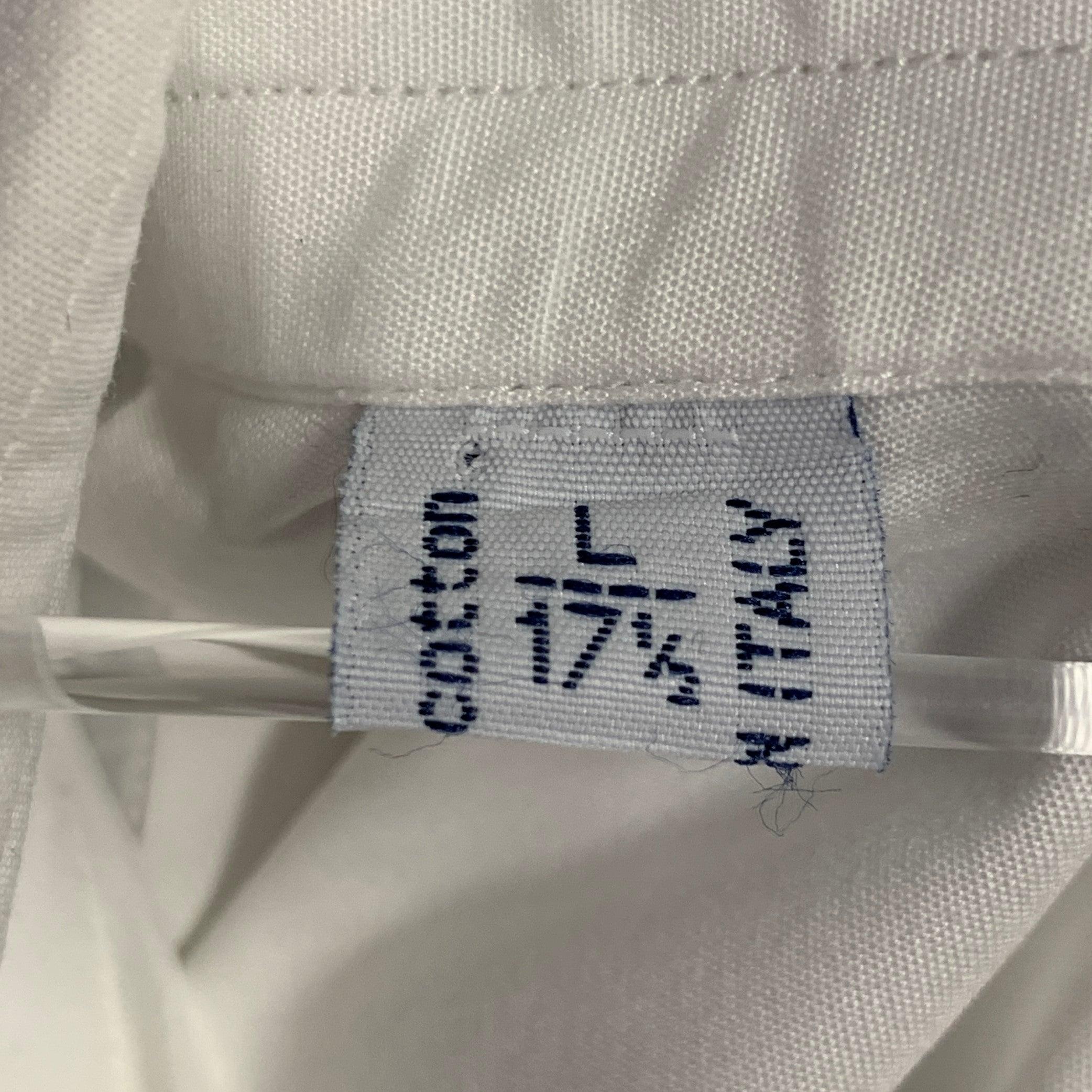 Brioni Taglia L Camicia in cotone bianco con polsino francese e manica lunga Tuxedo in vendita 2