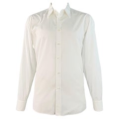 Brioni Size L White Cotton French Cuff Tuxedo Long Sleeve Shirt Brioni Size L White Cotton French Cuff Tuxedo Long Sleeve Shirt