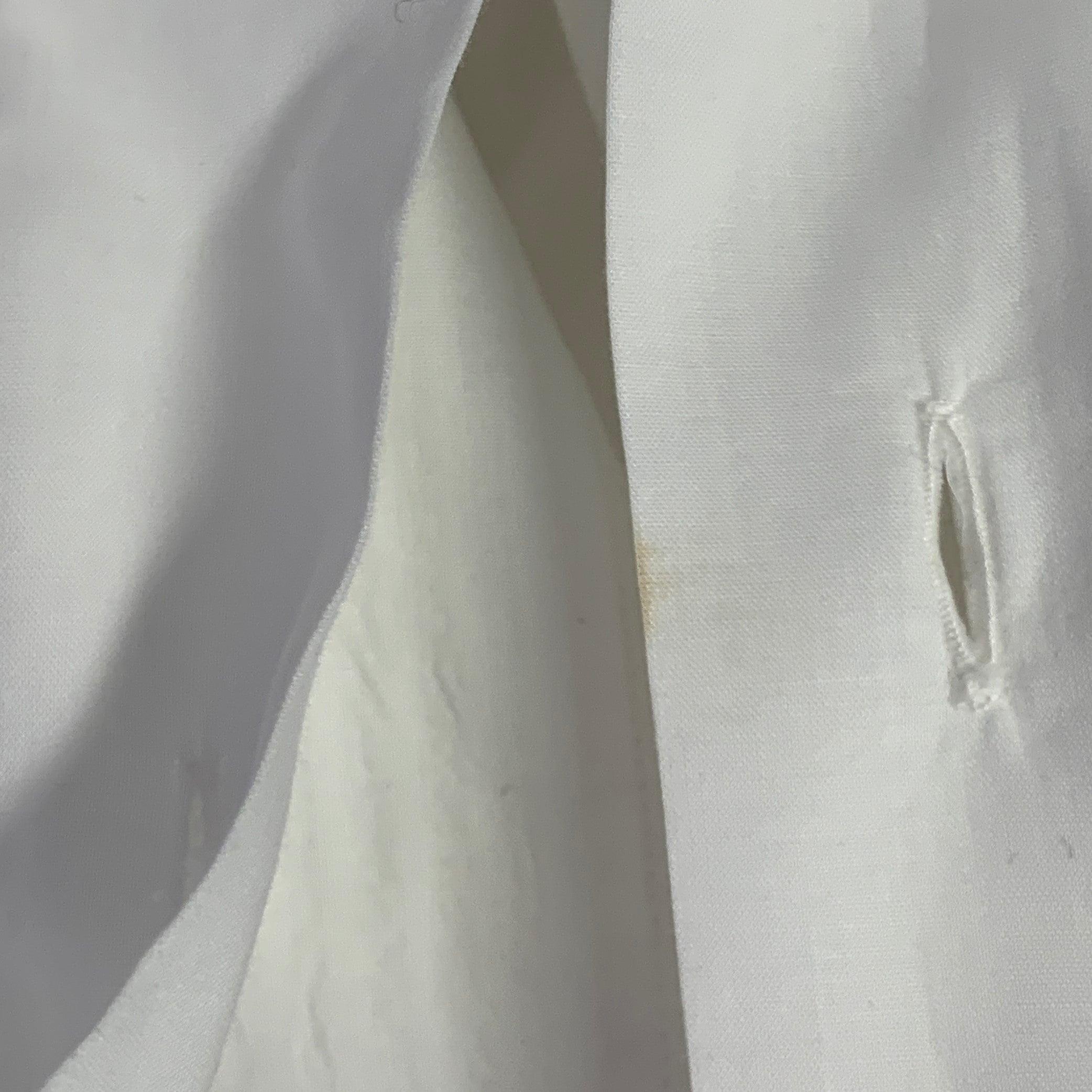 BRIONI Size L White Cotton Tuxedo Long Sleeve Shirt 2