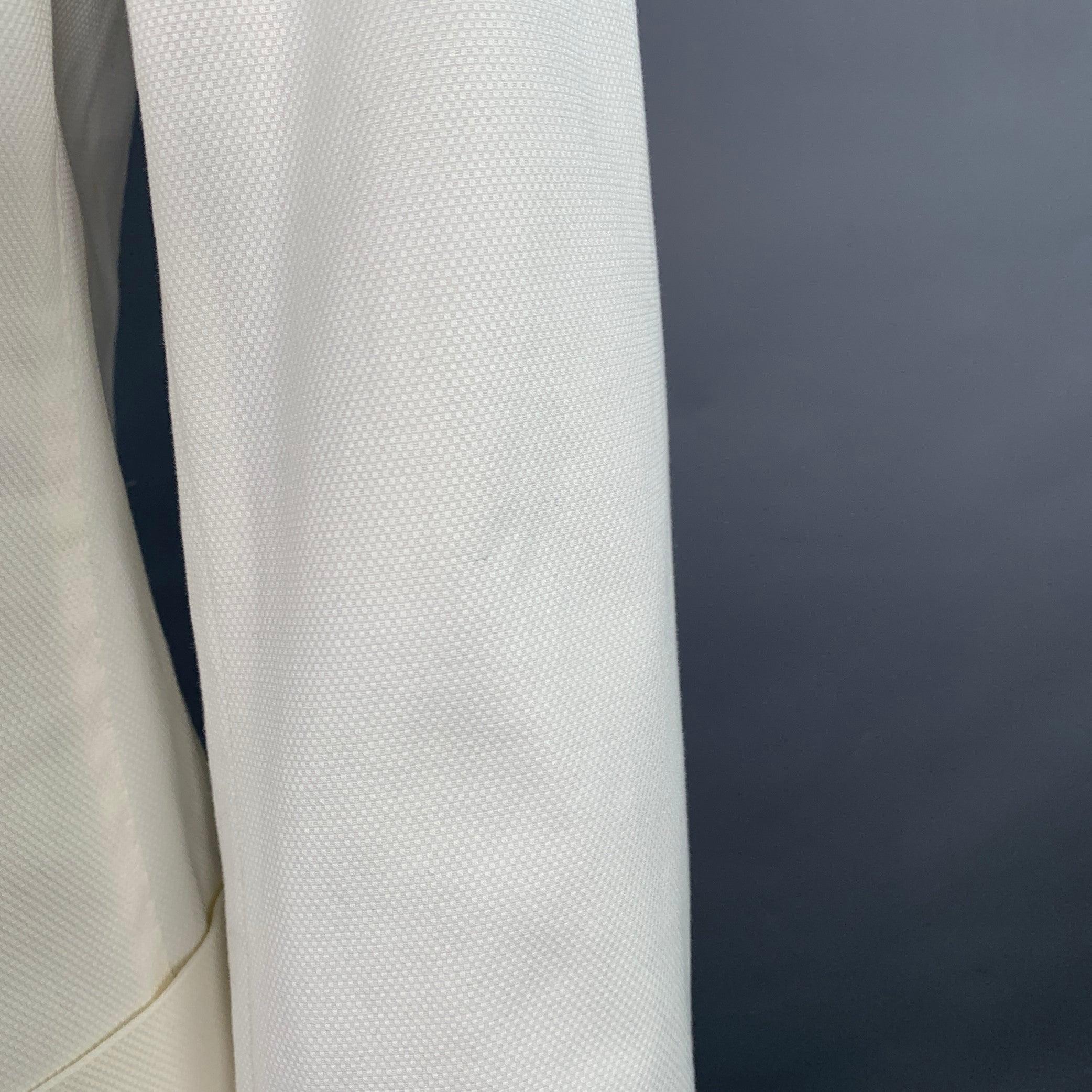 BRIONI Size L White Woven Cotton Blend Notch Lapel Jacket For Sale 2
