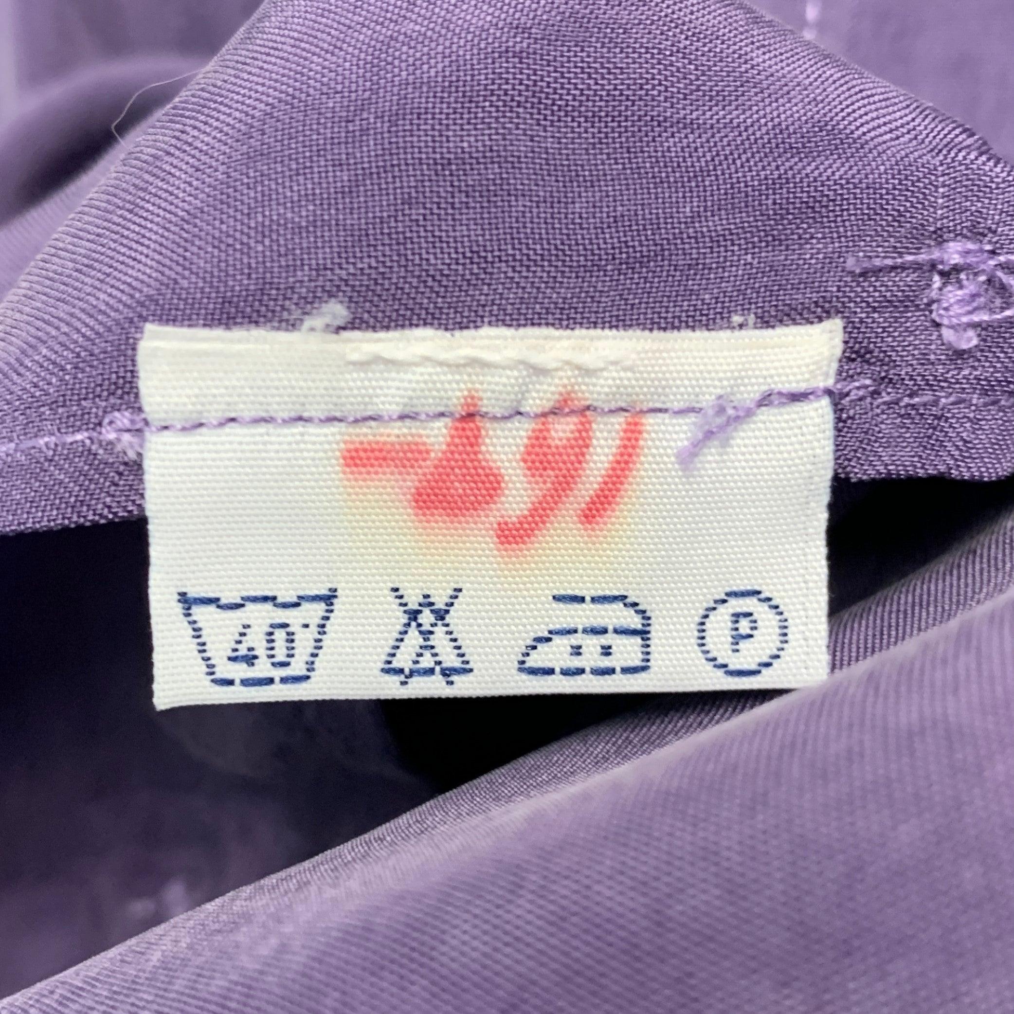BRIONI Size M Purple Rayon Button Up Short Sleeve Shirt For Sale 2