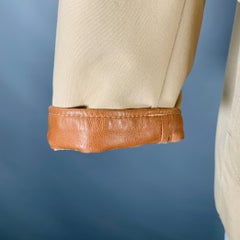 BRIONI Size XL Khaki Cotton Silk Zip Buttons Storm System Coat