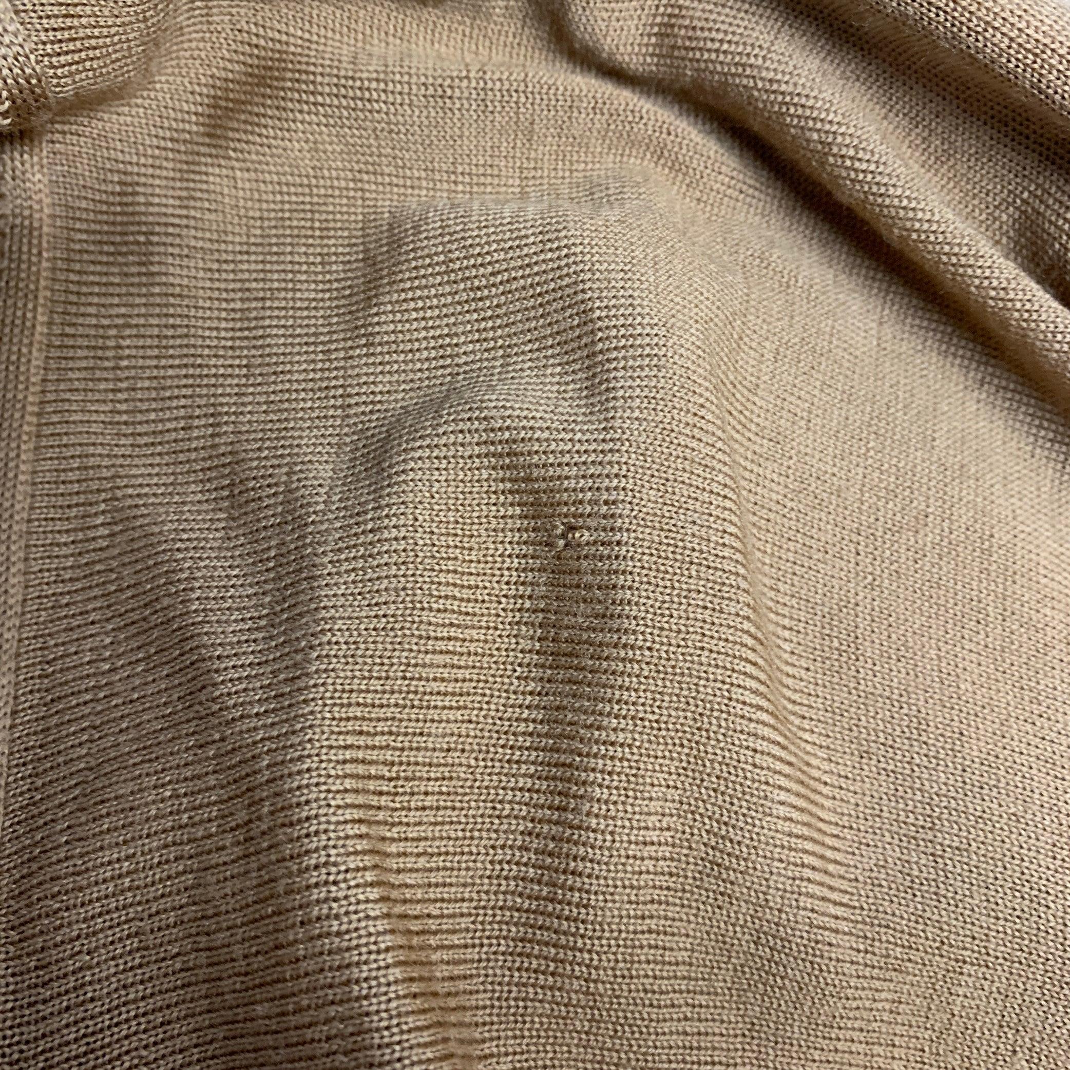BRIONI Size XL Tan Knit Polo Pullover 1