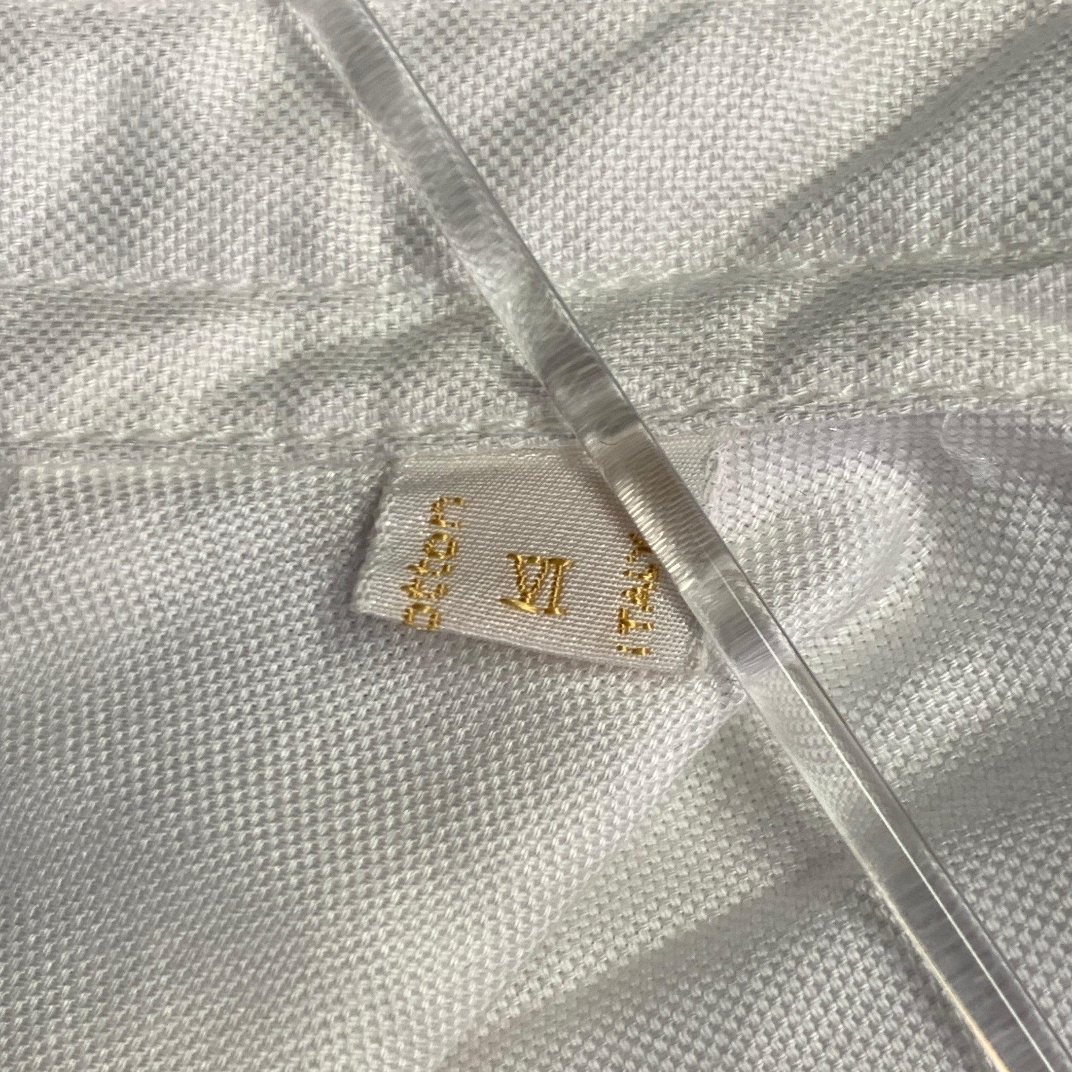 BRIONI Taglia XL Camicia a maniche lunghe in cotone bianco con due tasche e bottoni automatici in vendita 1