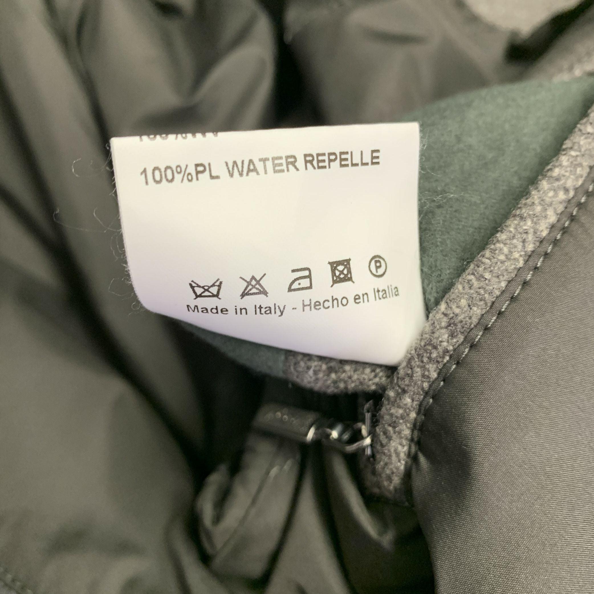 BRIONI Size XXL Grey Solid Wool Double Breasted Coat For Sale 1