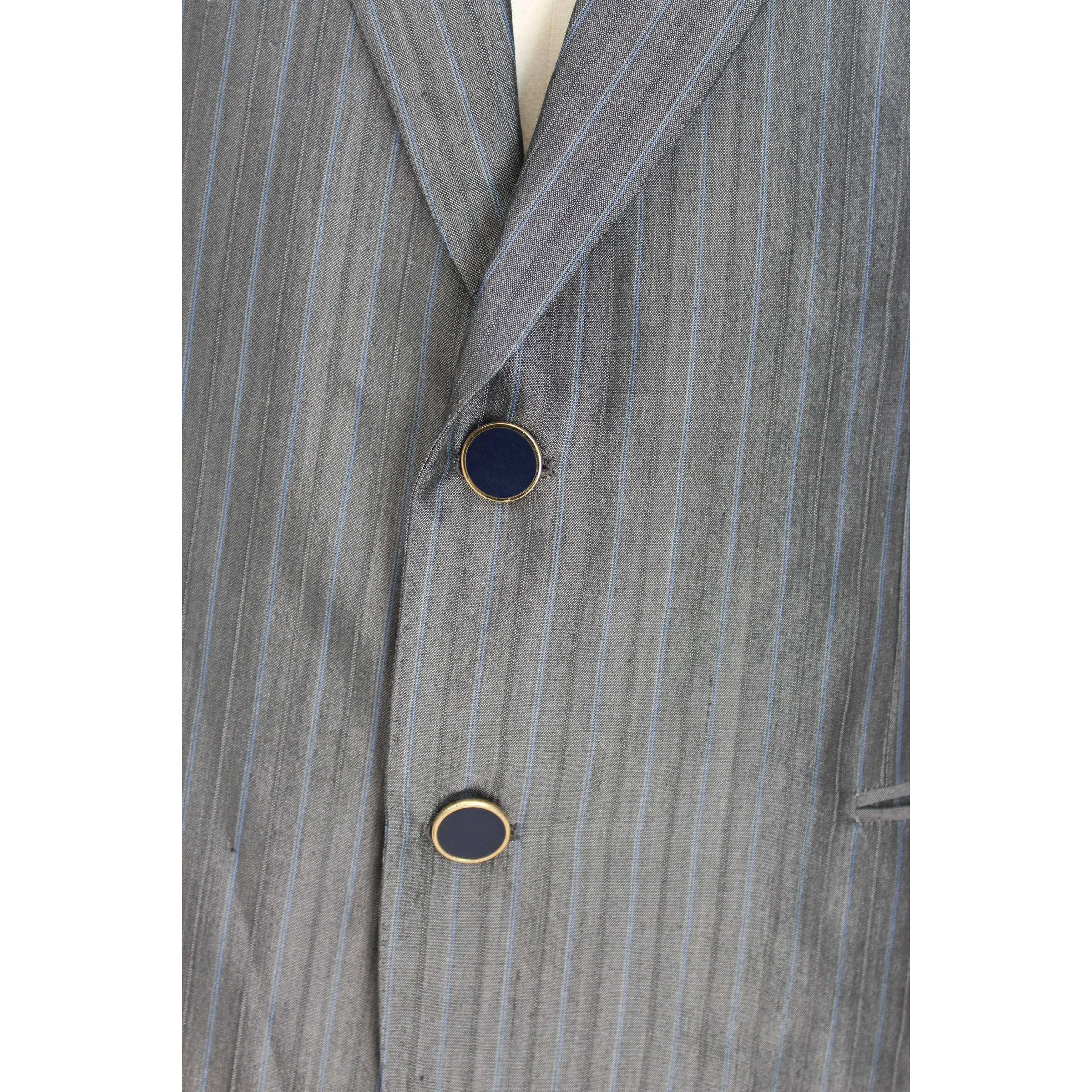 Women's or Men's Brioni Suit Pants Jacket Trousers Pinstripe Vintage Gray Silk 